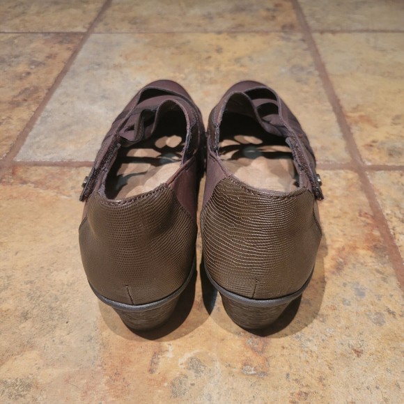 Womens 10 Earth Origins Marietta Macey Pumps Brown Leather 2" Heels Arch Support - Picture 4 of 10